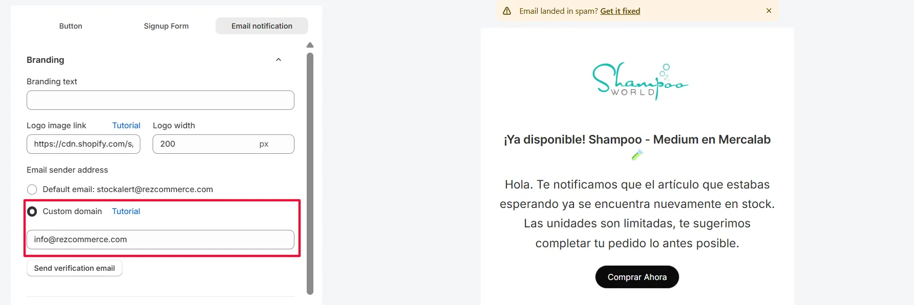 Screenshot: Note: Do not use a Gmail address (e.g., @gmail.com). Use your own domain, e.g., .