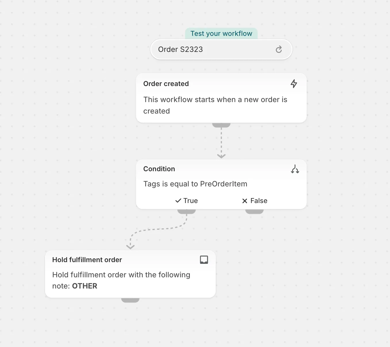 Screenshot: We will create a flow like this
