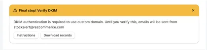 Screenshot: Download the DKIM record we generated for your domain, click “download records”
