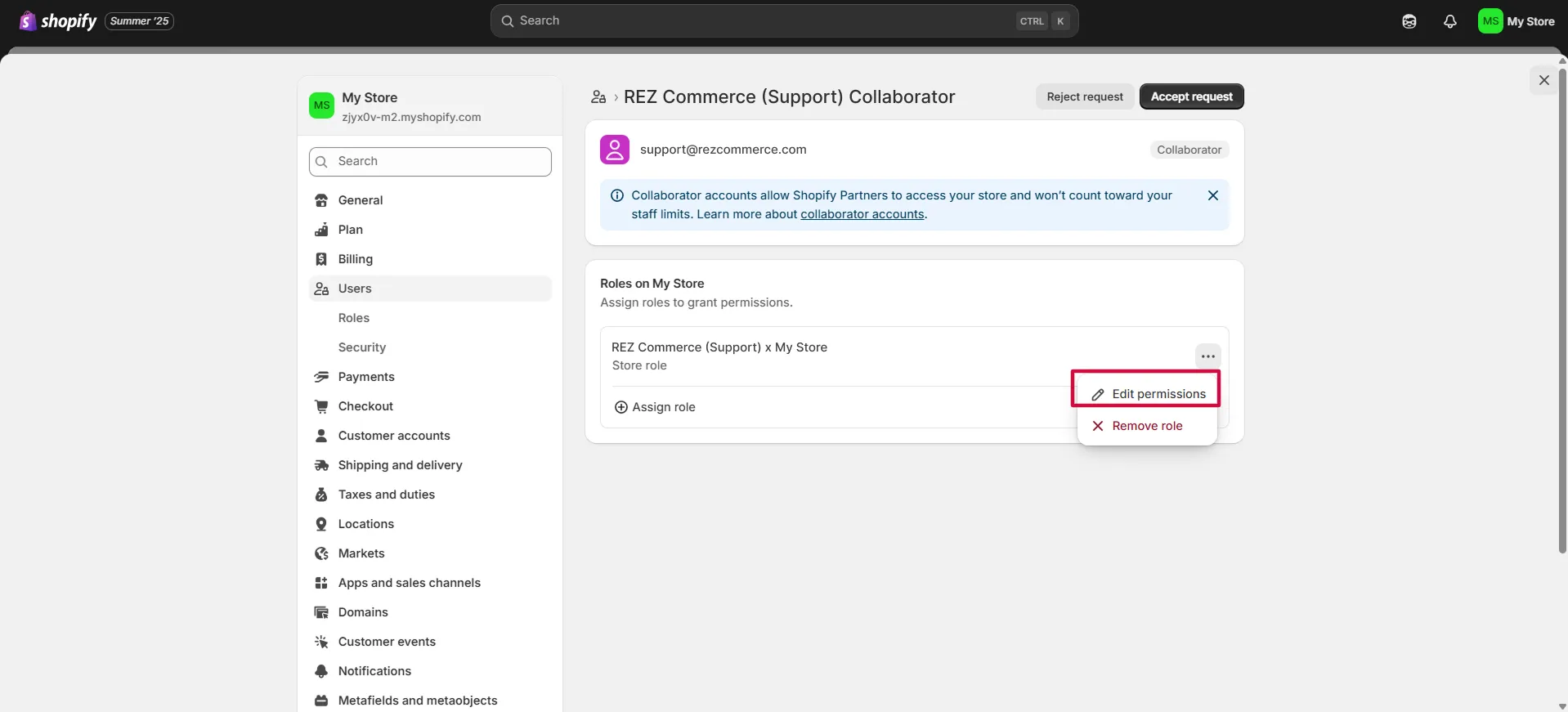 Screenshot: We already ticked the necessary permissions we need. But you can click on Edit permissions to see what permissions we request