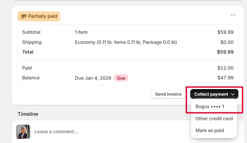 Screenshot: This can be done on the due date or anytime before/after