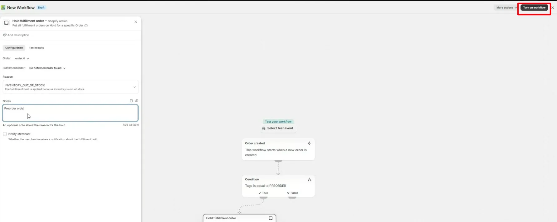Screenshot: Save changes