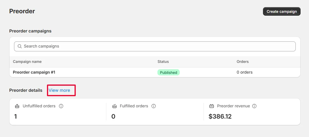 Screenshot: Open Shopify order page from each row