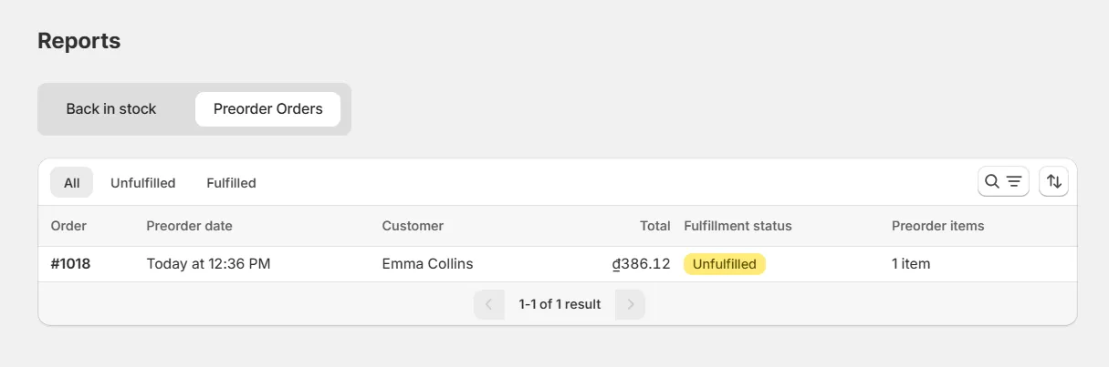 Screenshot: Open Shopify order page from each row